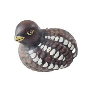 Vintage Handmade & Painted Small Ceramic Pheasant Figurine Bird Brown Decor